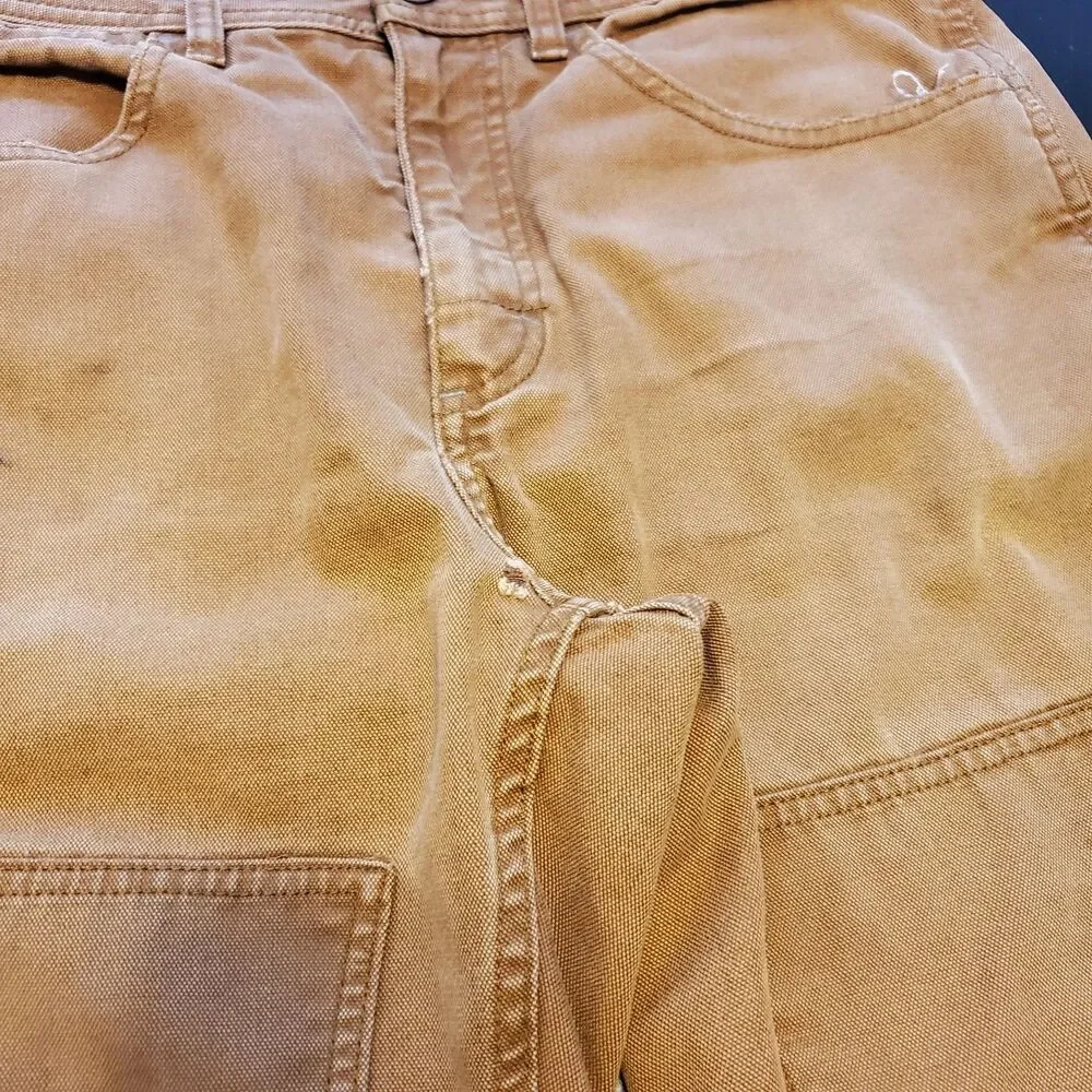 REI Co-op Trailsmith Pants Mens Brown Dbl Knee Canvas Hiking Workwear 32